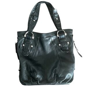 B. Makowski black leather large handbag excellent condition